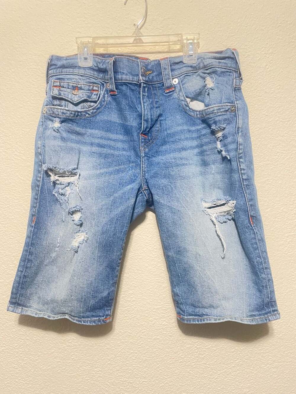 True Religion Distressed Denim Shorts Size 30